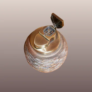 Briquet en Bois tourné cuivré