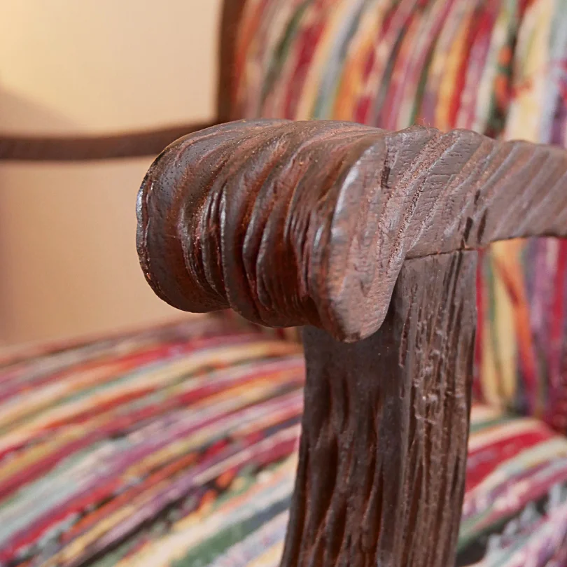 Fauteuil Bois Sculpté