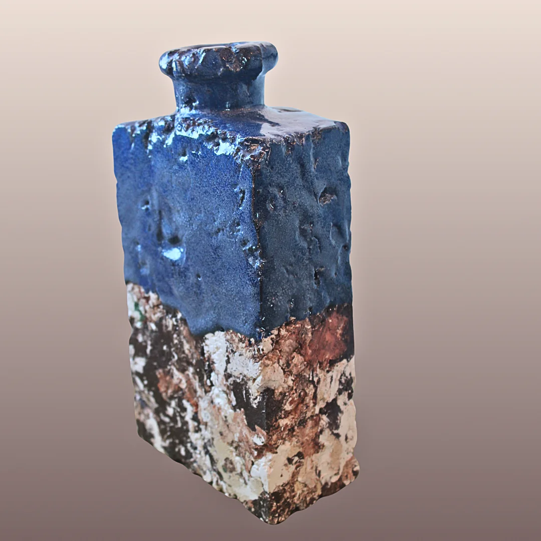 Bouteille céramique Bleu Marbré – Image 2