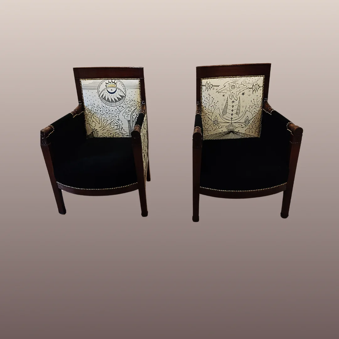 Le Duo- Fauteuils Bergères Empire – Image 2