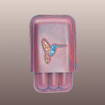 Etui 3 cigares en cuir Le Colibri