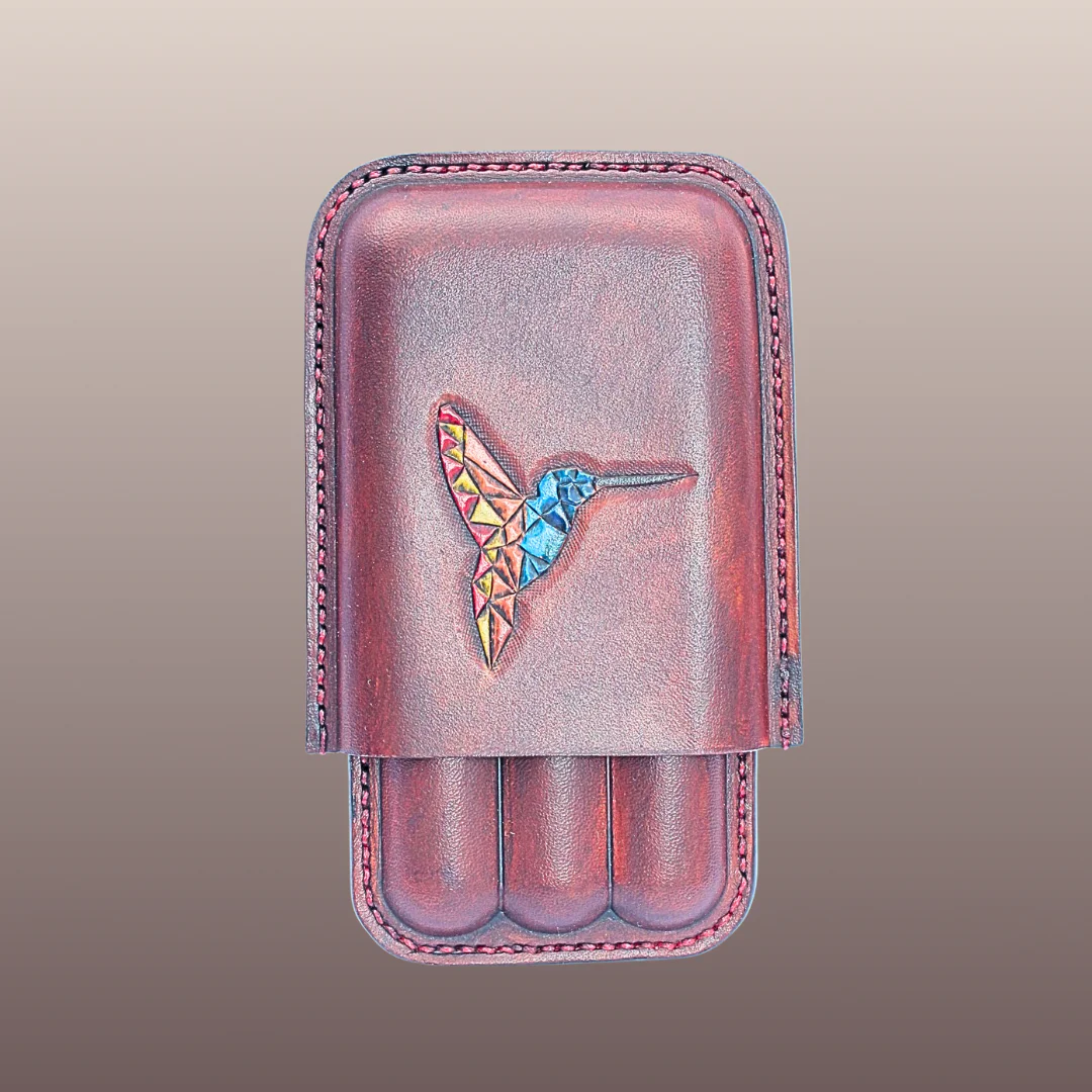 Etui 3 cigares en cuir Le Colibri