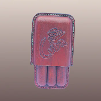 Etui 3 cigares en cuir CUBA