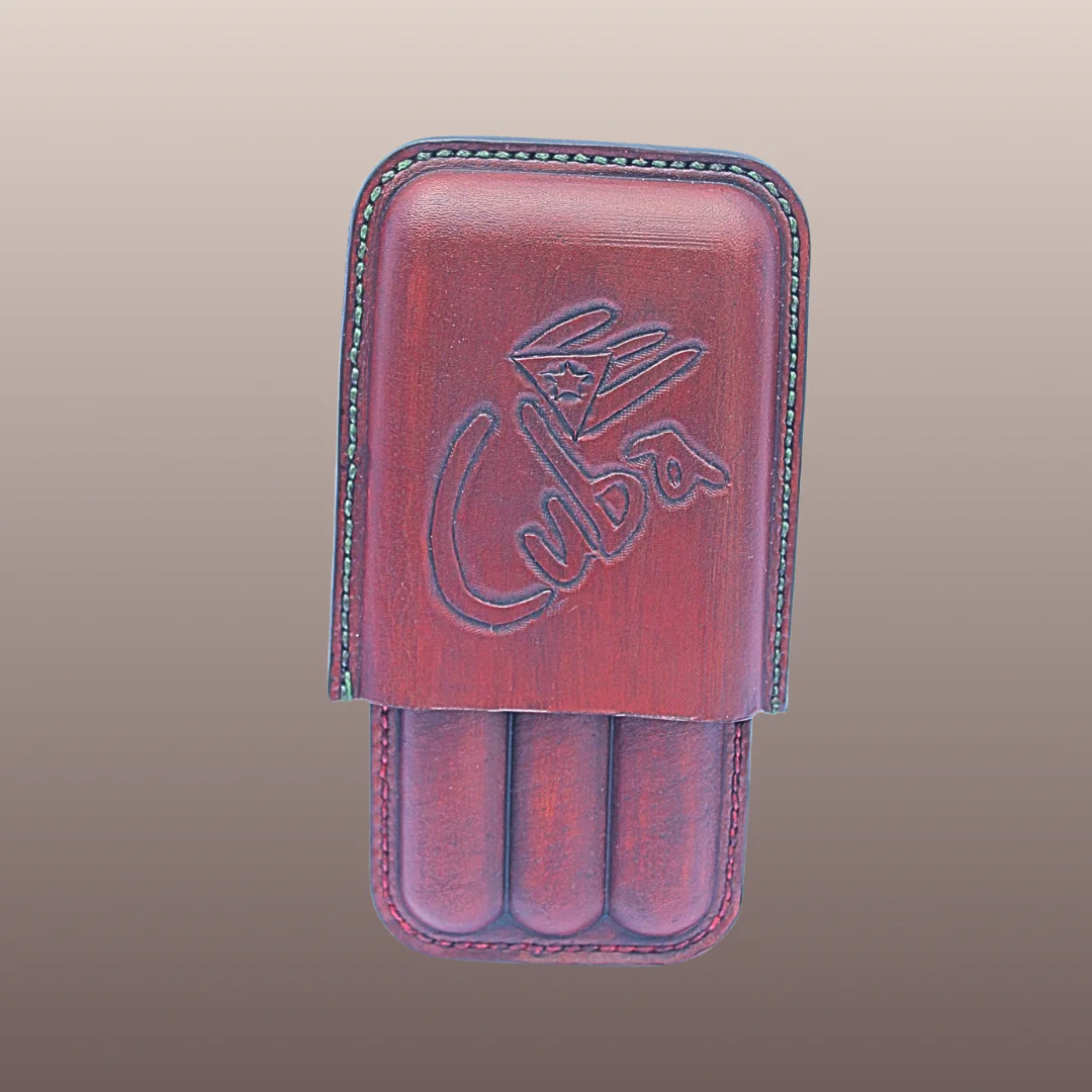 Etui 3 cigares en cuir CUBA