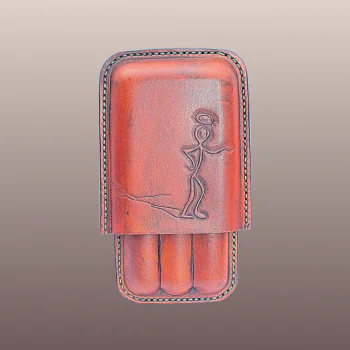 Etui 3 cigares en cuir Le Saint