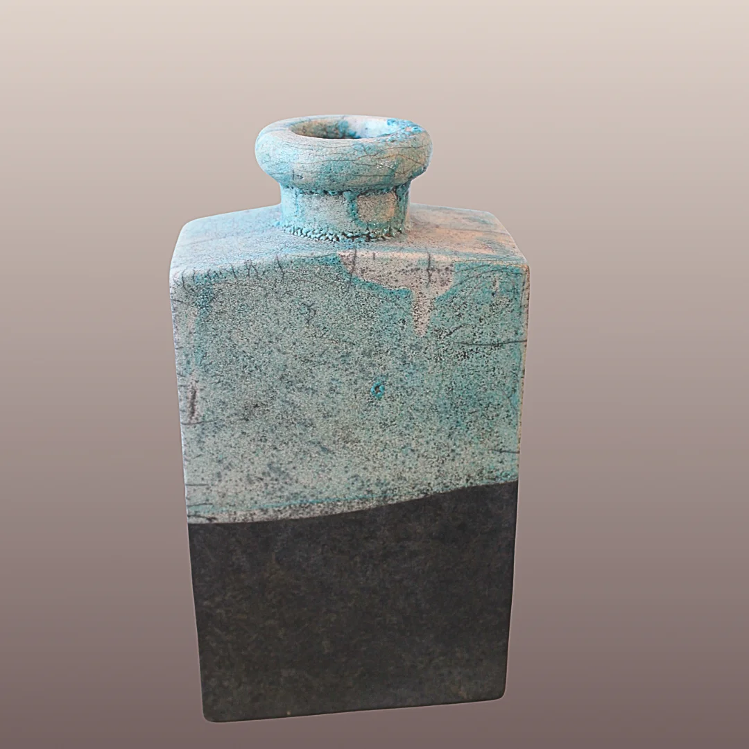 Bouteille céramique Raku Vert – Image 3