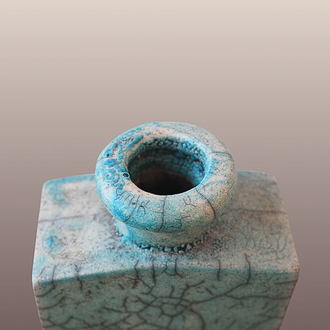 Bouteille céramique Raku Vert – Image 4