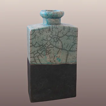 Bouteille céramique Raku Vert