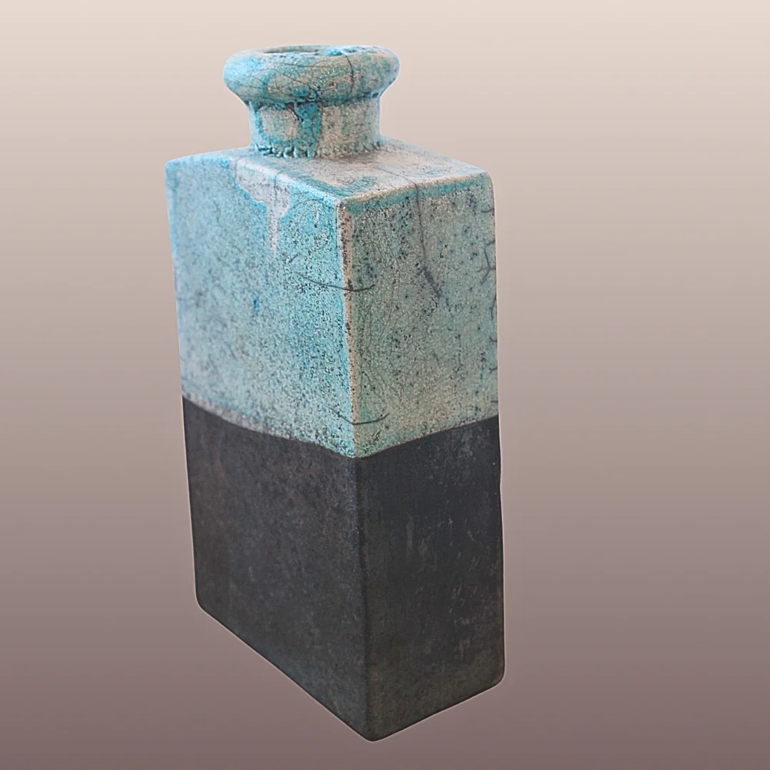 Bouteille céramique Raku Vert – Image 2