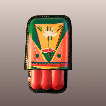 Etui en cuir 3 cigares "Cigarez Moi"