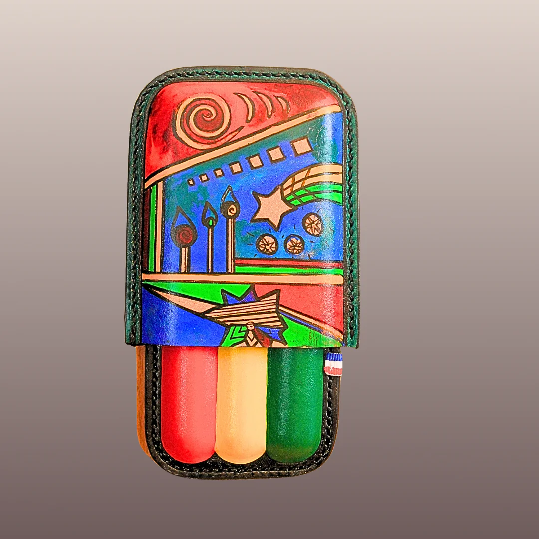 Etui 3 cigare en cuir "Zicare Moi" – Image 2