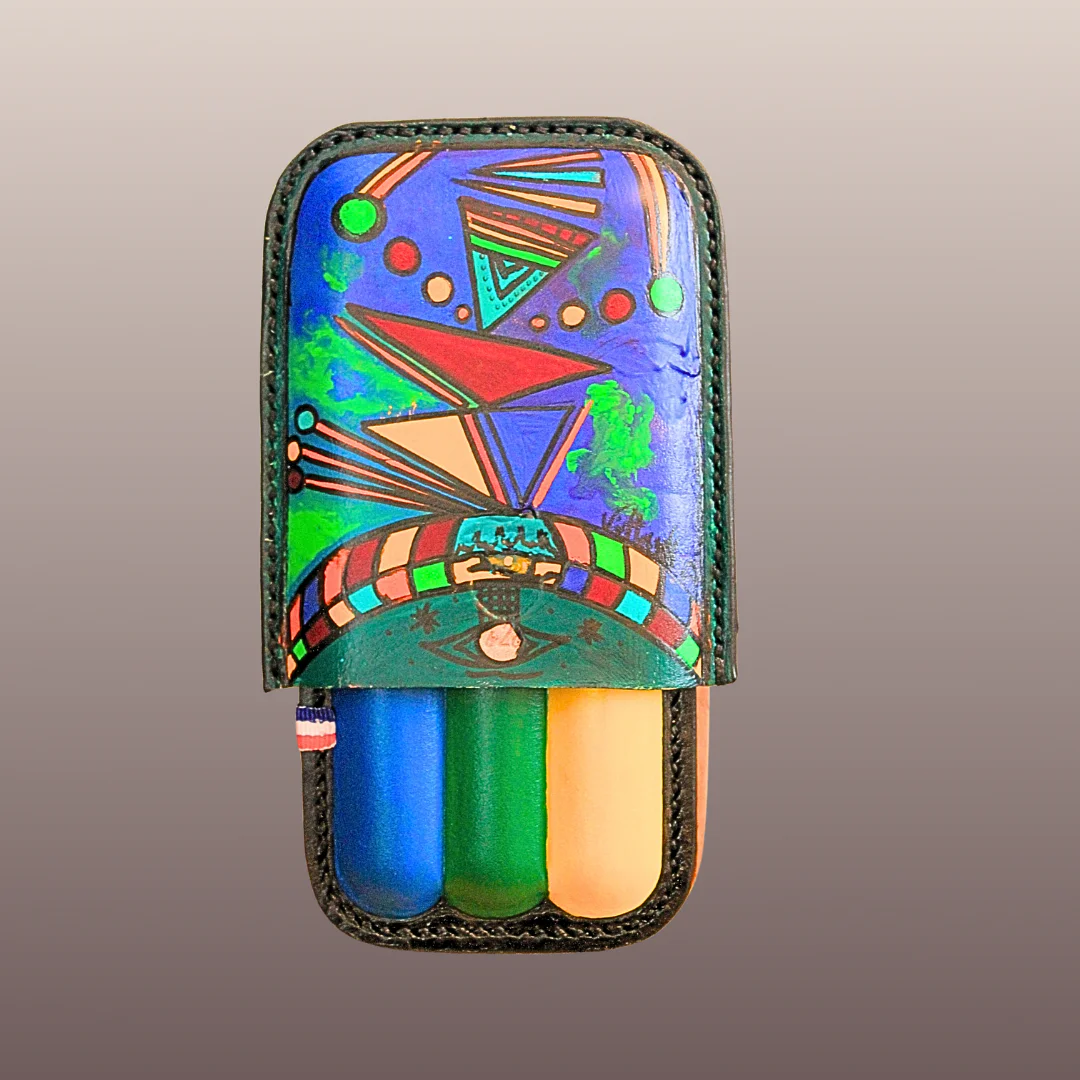 Etui 3 cigare en cuir "Zicare Moi"