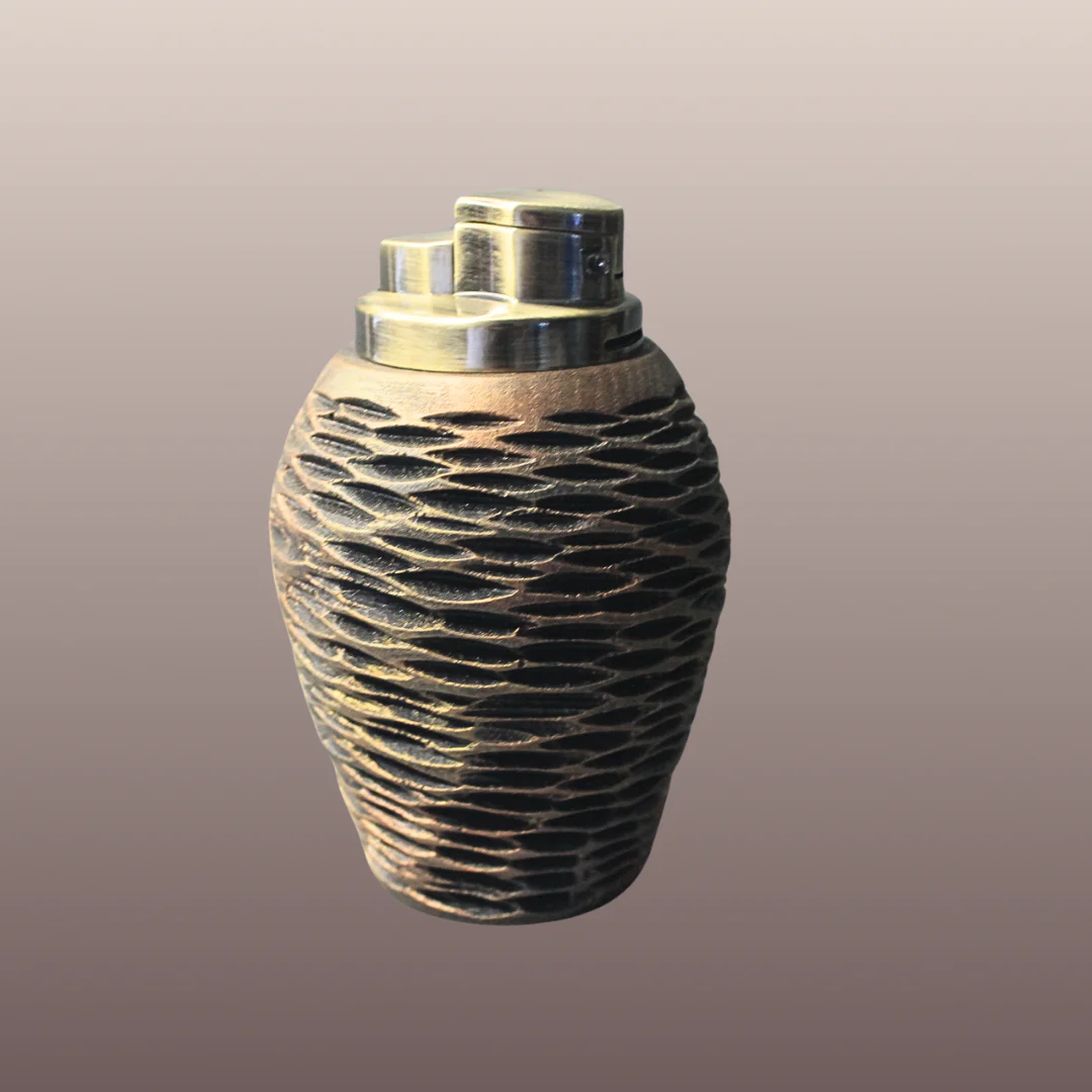 Briquet en Bois tourné cuivré – Image 2